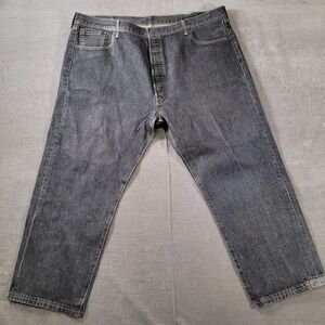 Levis 501 Button Fly Faded Black Baggy Jeans Actual Size‎ 43 x 26 Flawed
